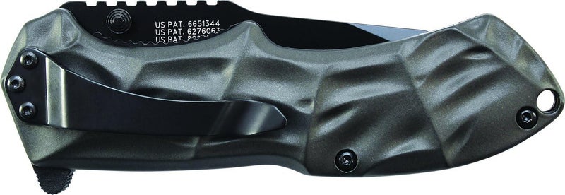 Smith & Wesson سكين طي بمقبض فضي من بلاك أوبس مع مشبك جيب، مقبض ألمنيوم، شفرة بطول 3.4 بوصة، شفرة من الفولاذ المقاوم للصدأ، للاستخدام التكتيكي، البقاء، في الهواء الطلق، وحملها يوميًا - Image 2